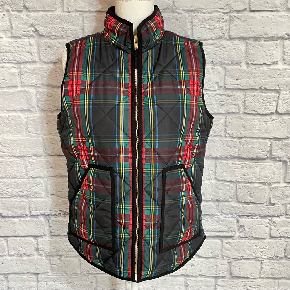 NWT J Crew Factory Plaid Puffer Vest